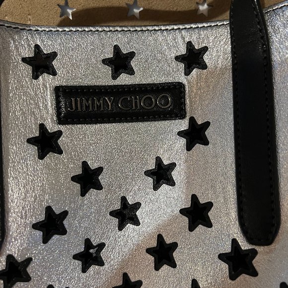 ** JIMMY CHOO Pimlico Star Punching Shoulder Open Tote Bag ** - Picture 5 of 16